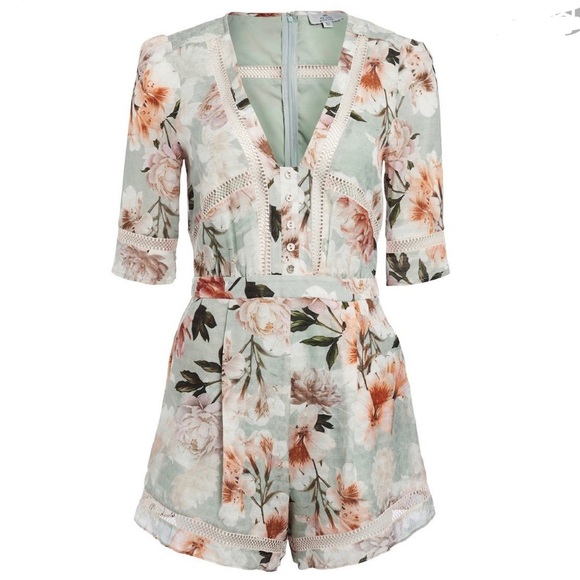 We Are Kindred Pants - Floral Crochet Romper